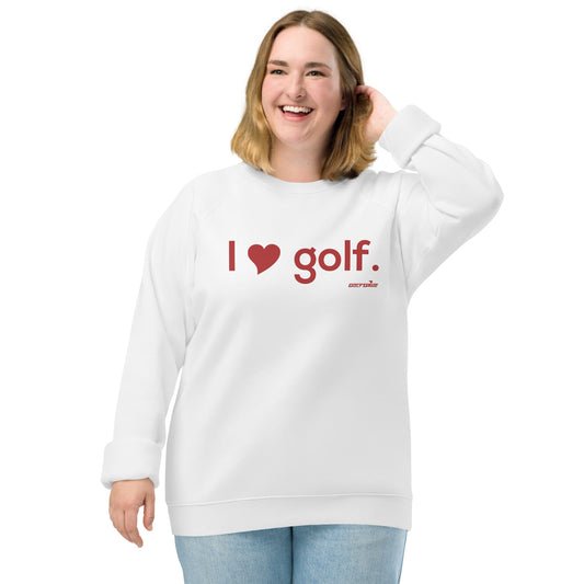 I heart golf — Women organic raglan sweatshirt